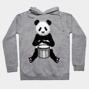 Panda Bear Playing The Drums Hoodie